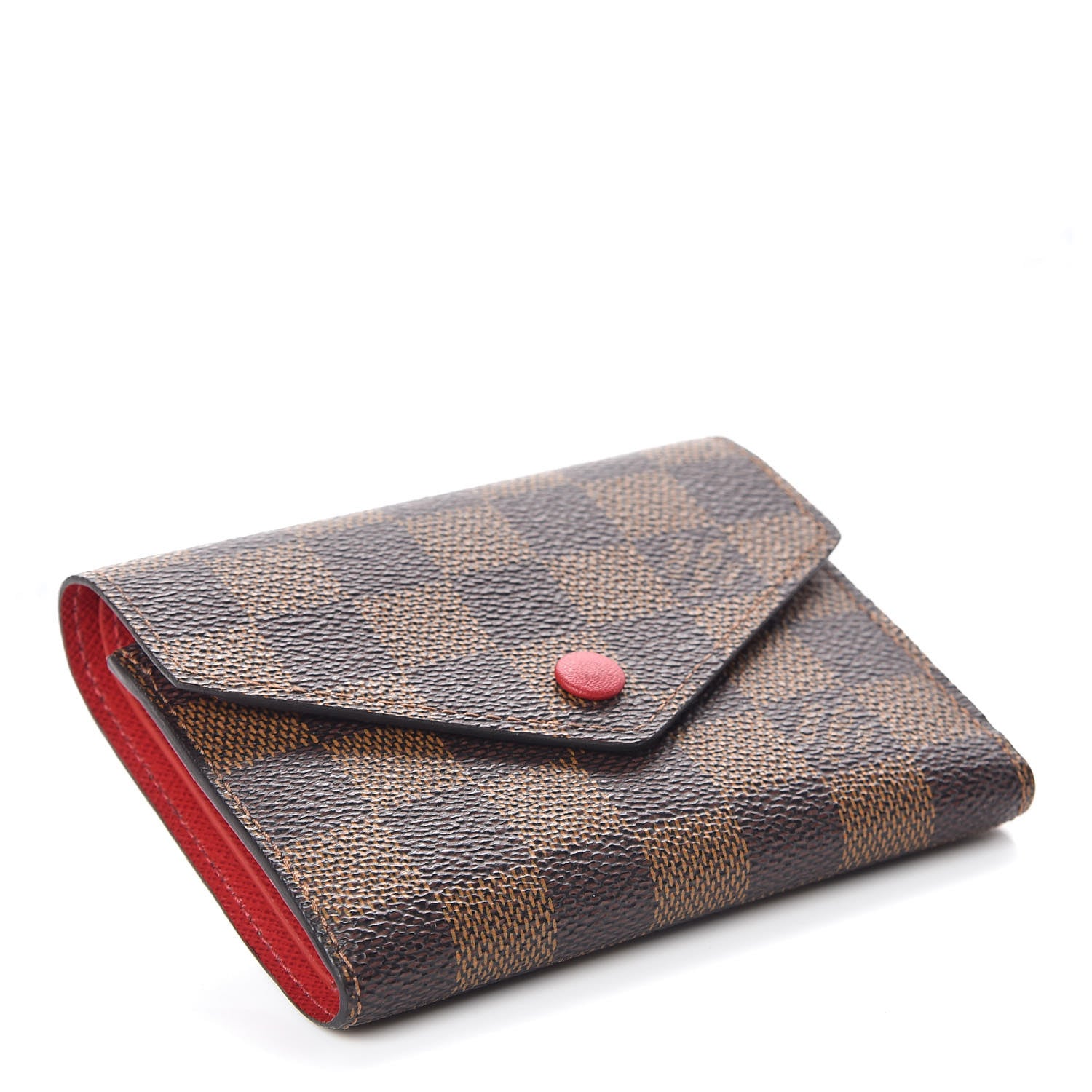 Louis Vuitton Damier Ebene Victorine Wallet Red 4 of 8