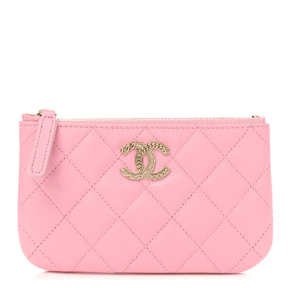 Chanel Caviar Quilted Small Multi Chain Cosmetic Case Light Pink 1 of 9
