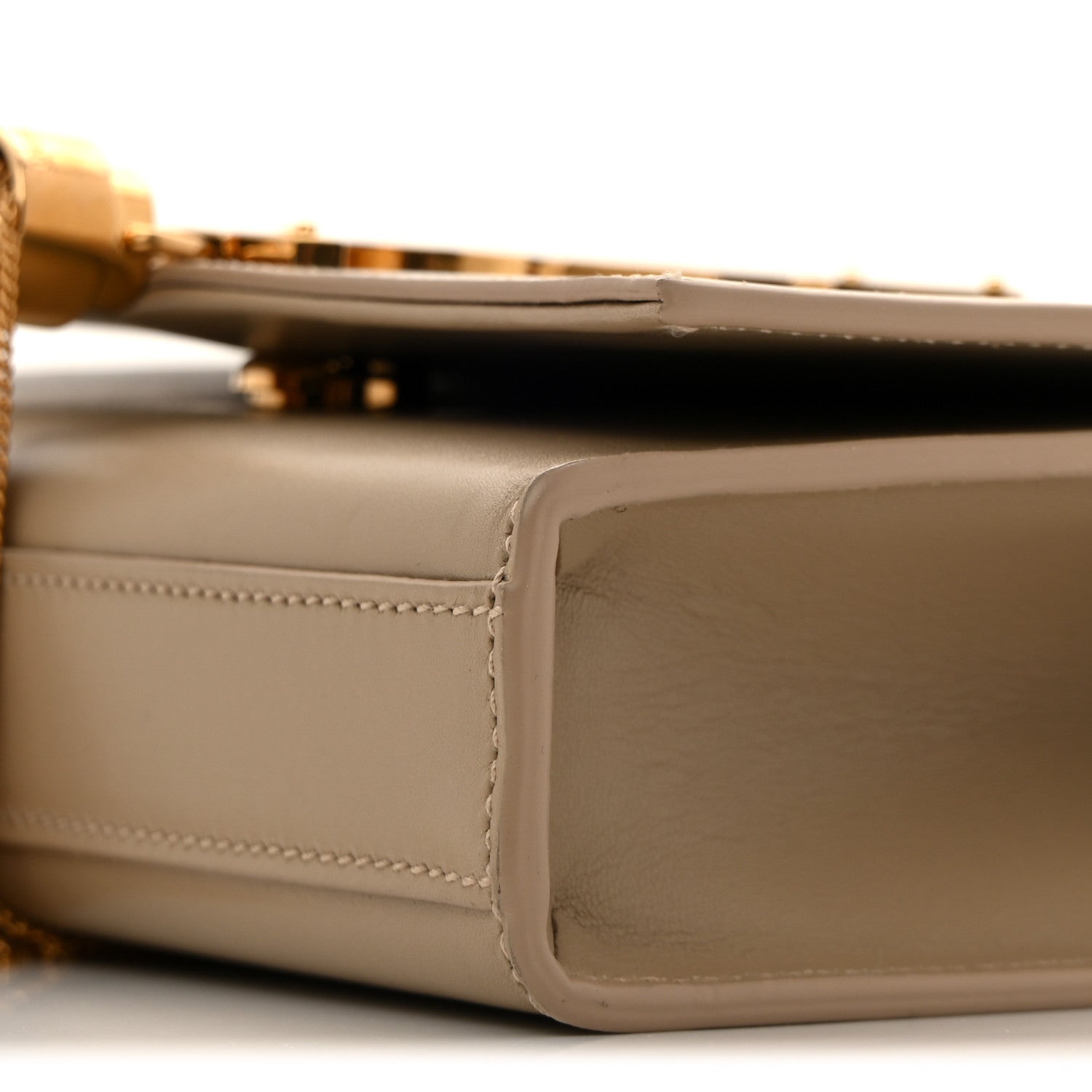 Saint Laurent Smooth Calfskin Small Classic Monogram Kate Tassel Satchel Dark Beige 7 of 9