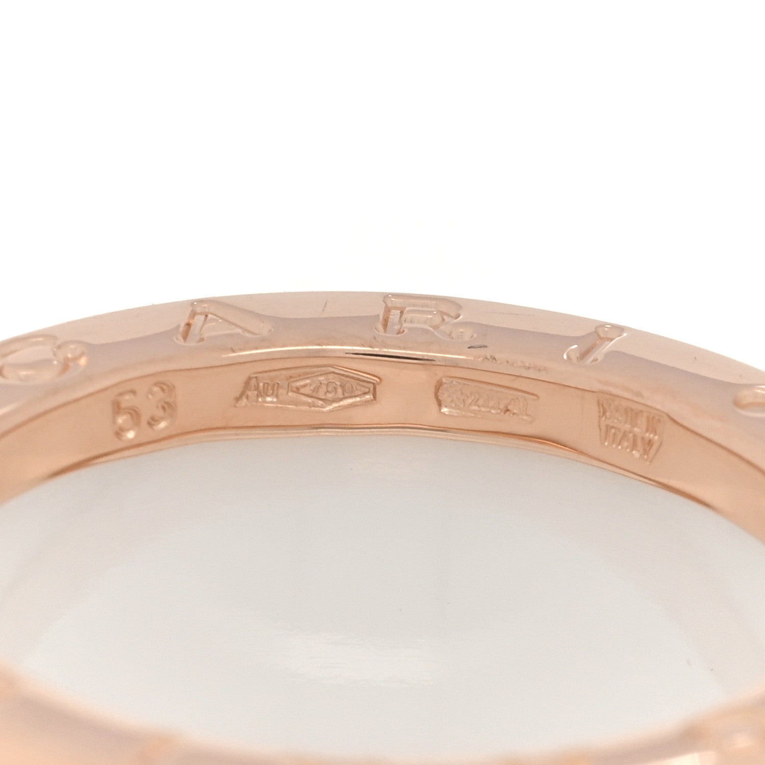 Bulgari 18K Rose Gold White Ceramic B.Zero1 Four-Band Ring 53 6.25 4 of 4