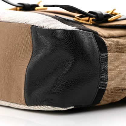 Burberry Canvas Mega Check Large Baildon Messenger Bag Black 11 of 12