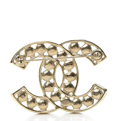 Chanel Pearl CC Brooch Gold Black 3 of 5