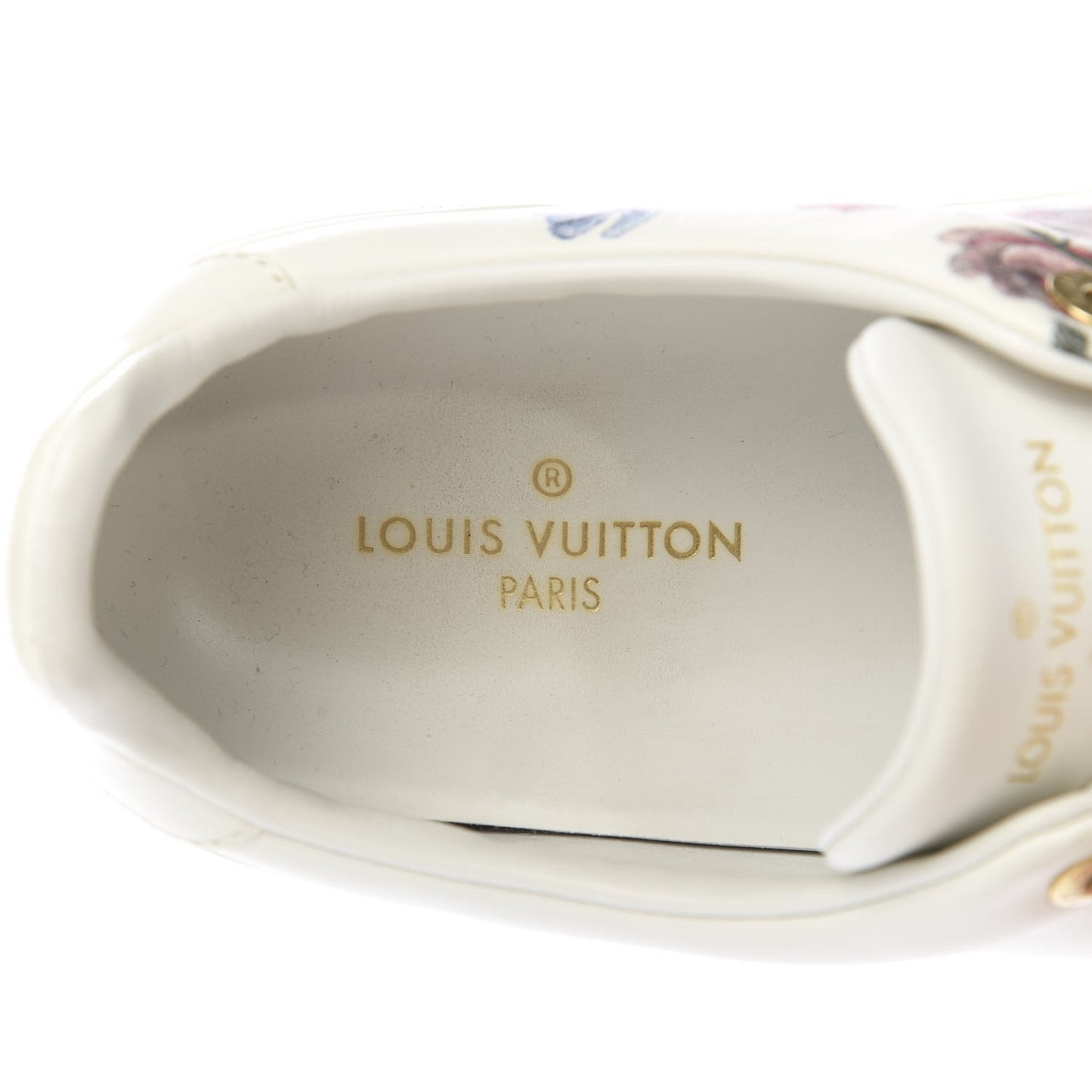 Calfskin Floral Frontrow Sneakers 38 White