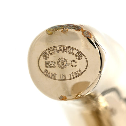 Chanel Metal Large CC Earrings Light Gold 4 of 5
