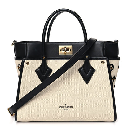 Louis Vuitton Canvas Calfskin Monogram On My Side MM Black 1 of 10
