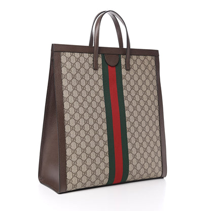 Gucci GG Supreme Monogram Web Ophidia Vertical Tote Brown 3 of 10