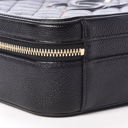 Chanel Caviar Quilted Medium CC Filigree Vanity Case Black 9 of 10