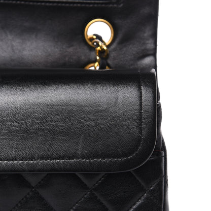 Chanel Lambskin Quilted Medium Double Flap Black 15 of 18