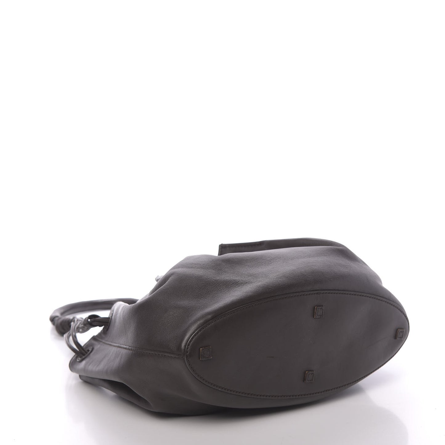 Calfskin Drawstring Shoulder Bag Brown