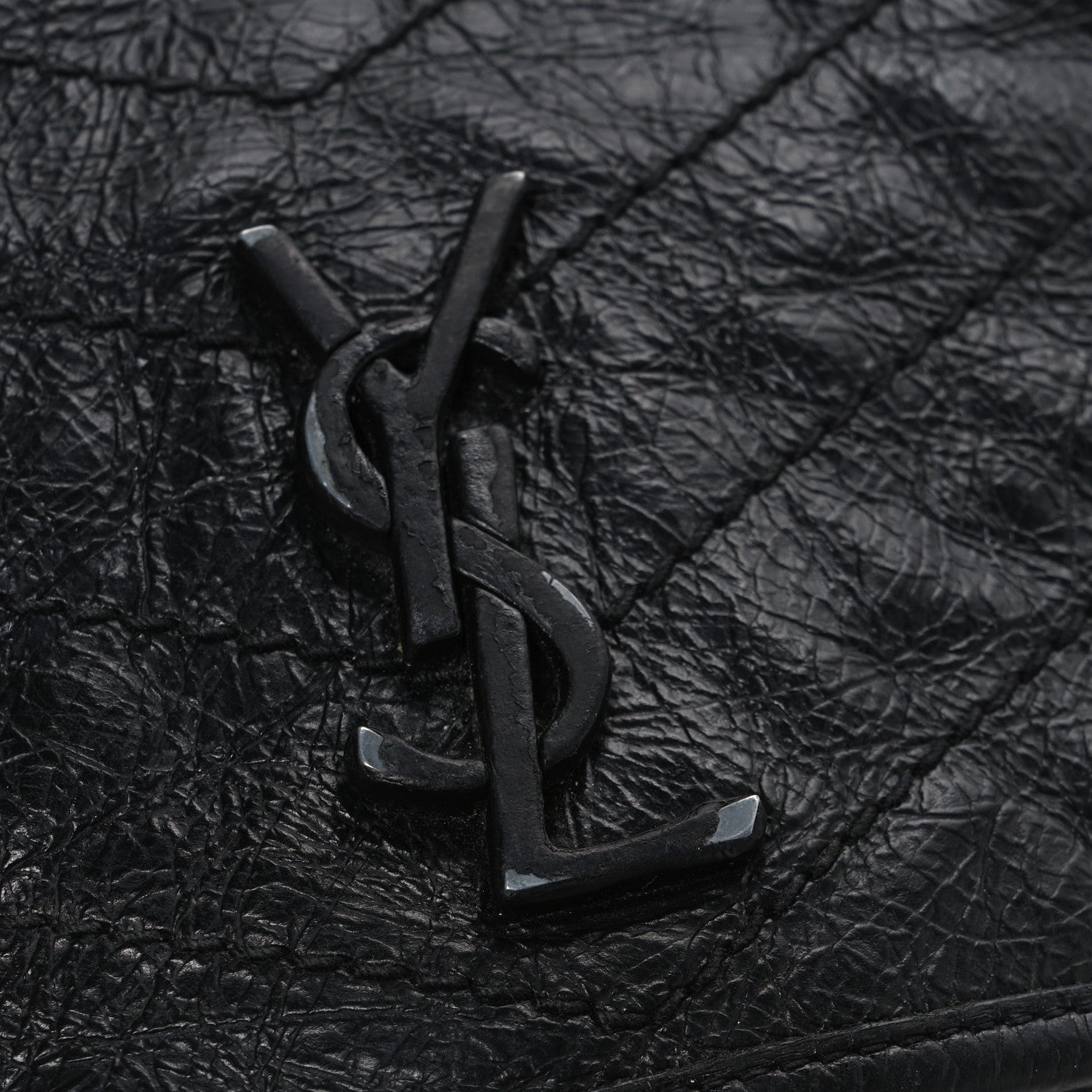 Saint Laurent Crinkled Calfskin Matelasse Monogram Niki Chain Wallet Black 10 of 10