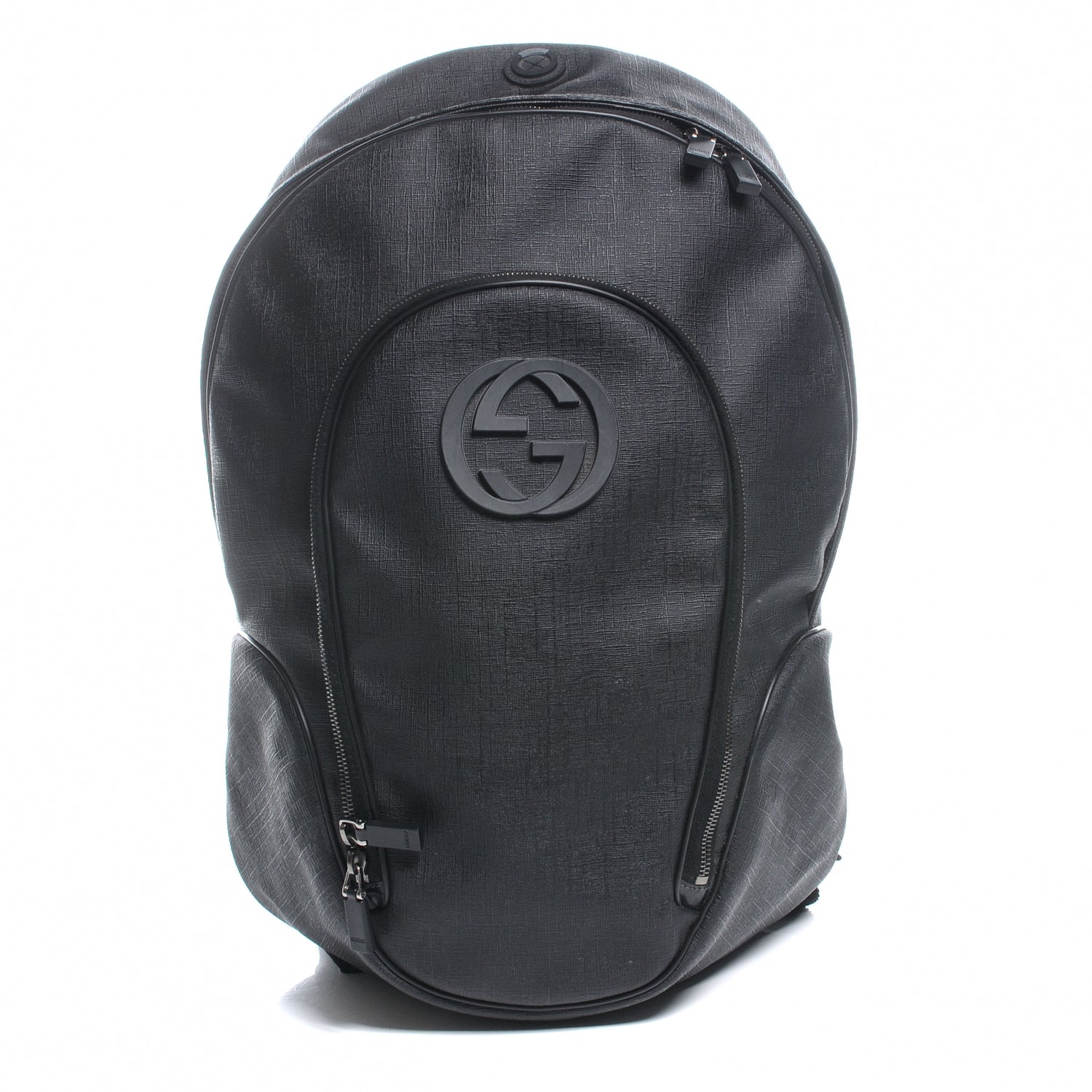 Gucci Coated Canvas Interlocking G Travel Backpack Black 1 of 14