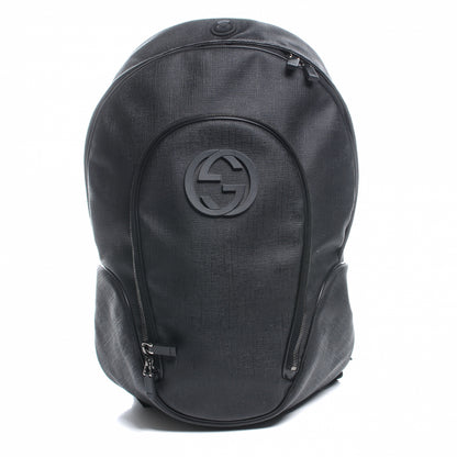 Gucci Coated Canvas Interlocking G Travel Backpack Black 1 of 14