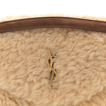 Saint Laurent Shearling Calypso Crossbody Crema Naturel Dark Cigar 8 of 10
