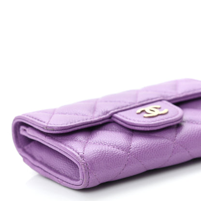 Chanel Caviar Quilted Flap Card Holder Wallet Purple 10 of 11