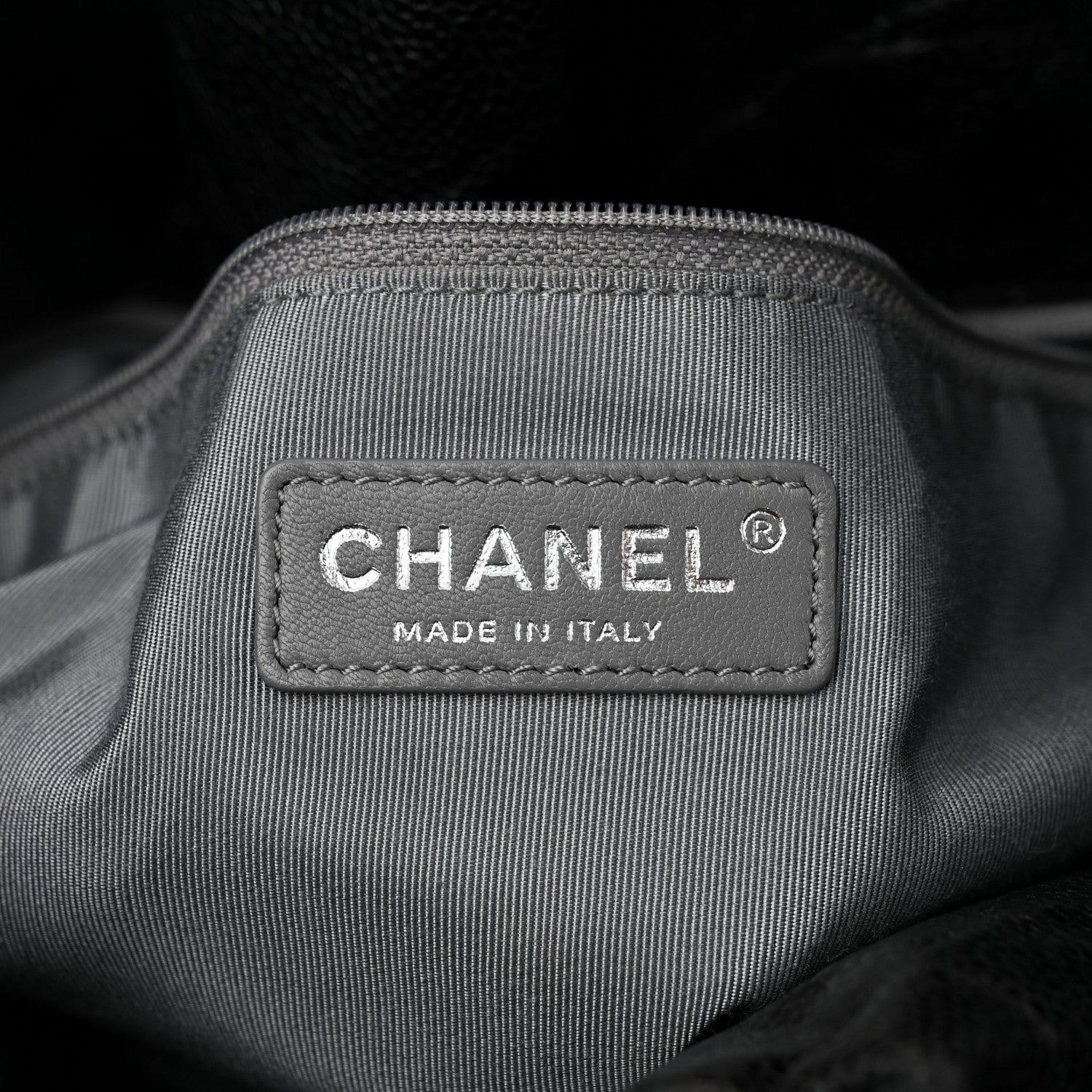 Chanel Distressed Glazed Caviar Quilted Large Elastic Tote Black 6 of 12