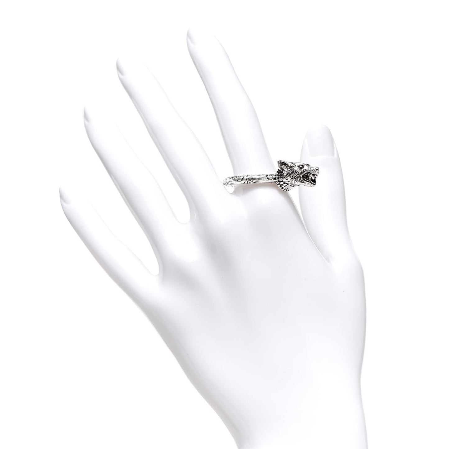 Sterling Silver Anger Forest Wolf Head Ring 57 8