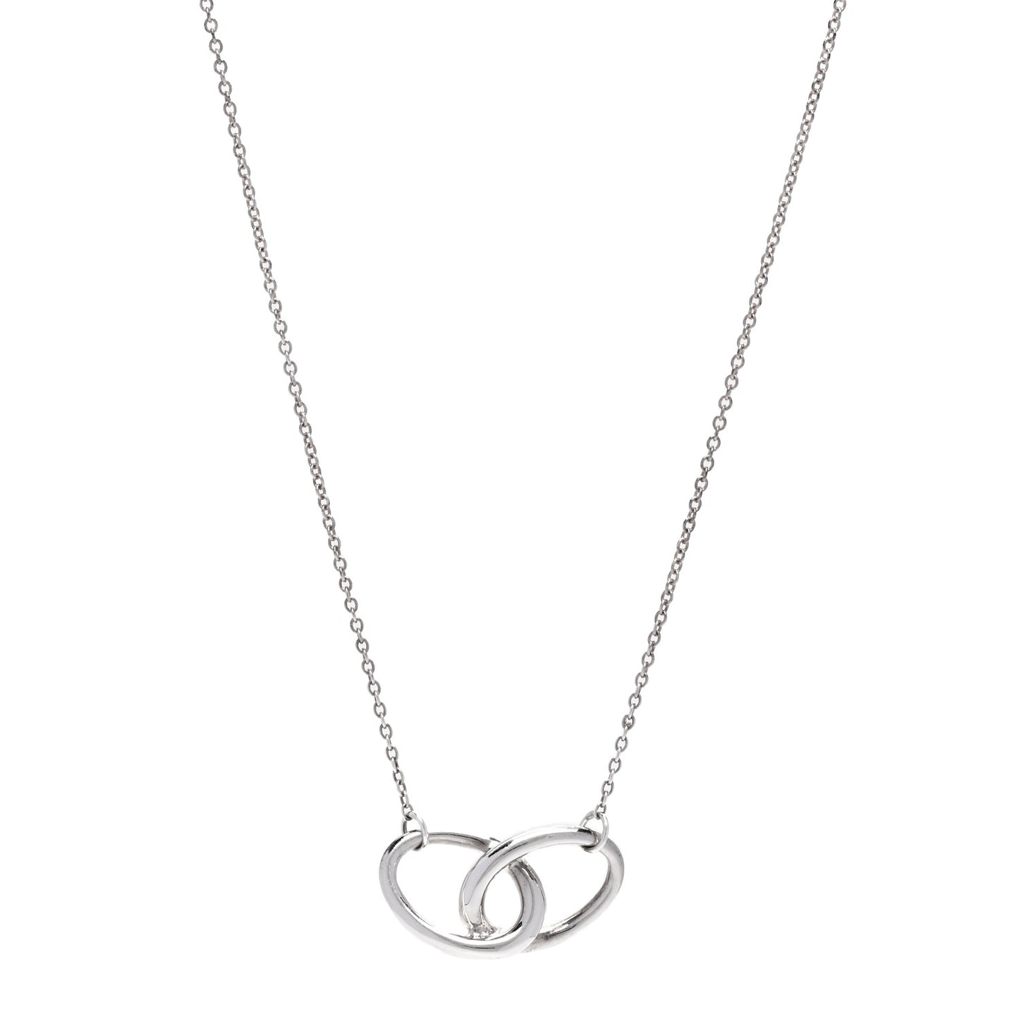 Sterling Silver Elsa Peretti Interlocking Ovals Pendant Necklace