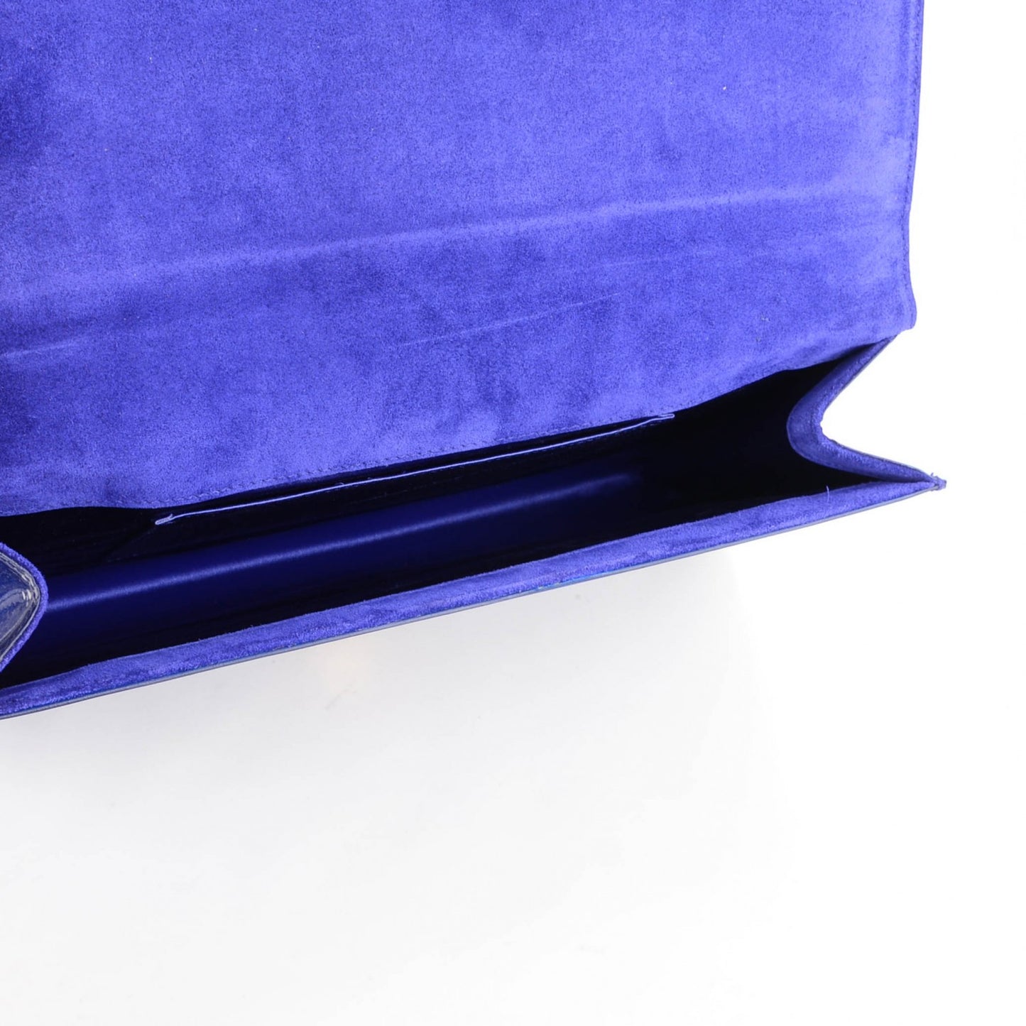 Patent Calfskin Monogram Large Belle De Jour Clutch Royal Blue