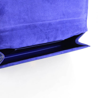Saint Laurent Patent Calfskin Monogram Large Belle De Jour Clutch Royal Blue 5 of 7