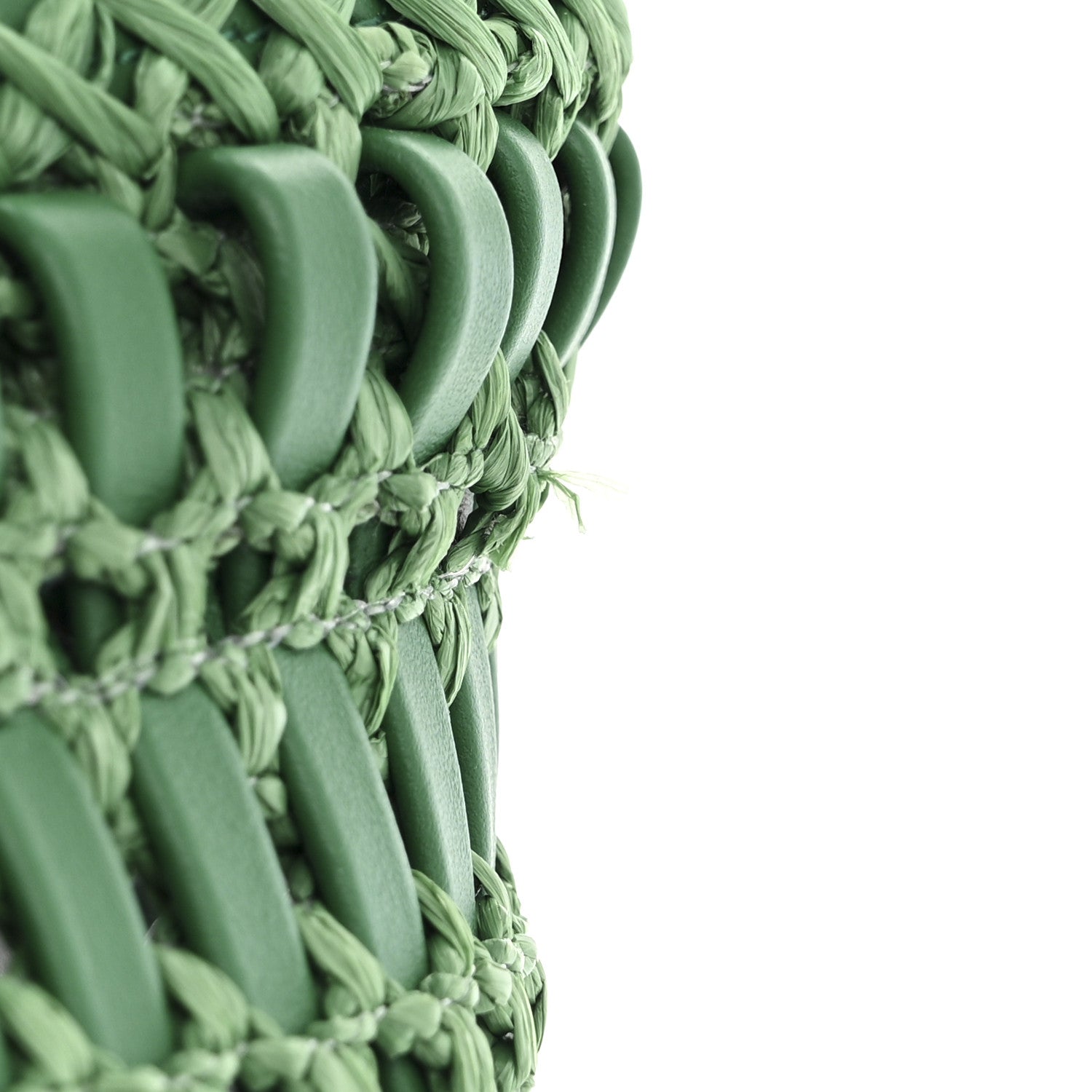 Salvatore Ferragamo Calfskin Woven The Studio Bucket Bag Green 8 of 10