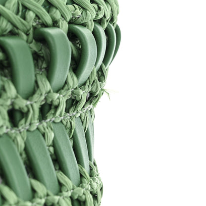 Salvatore Ferragamo Calfskin Woven The Studio Bucket Bag Green 8 of 10