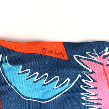 Hermes Silk Sea Surf and Fun Twilly Marine Rose Rouge 3 of 4