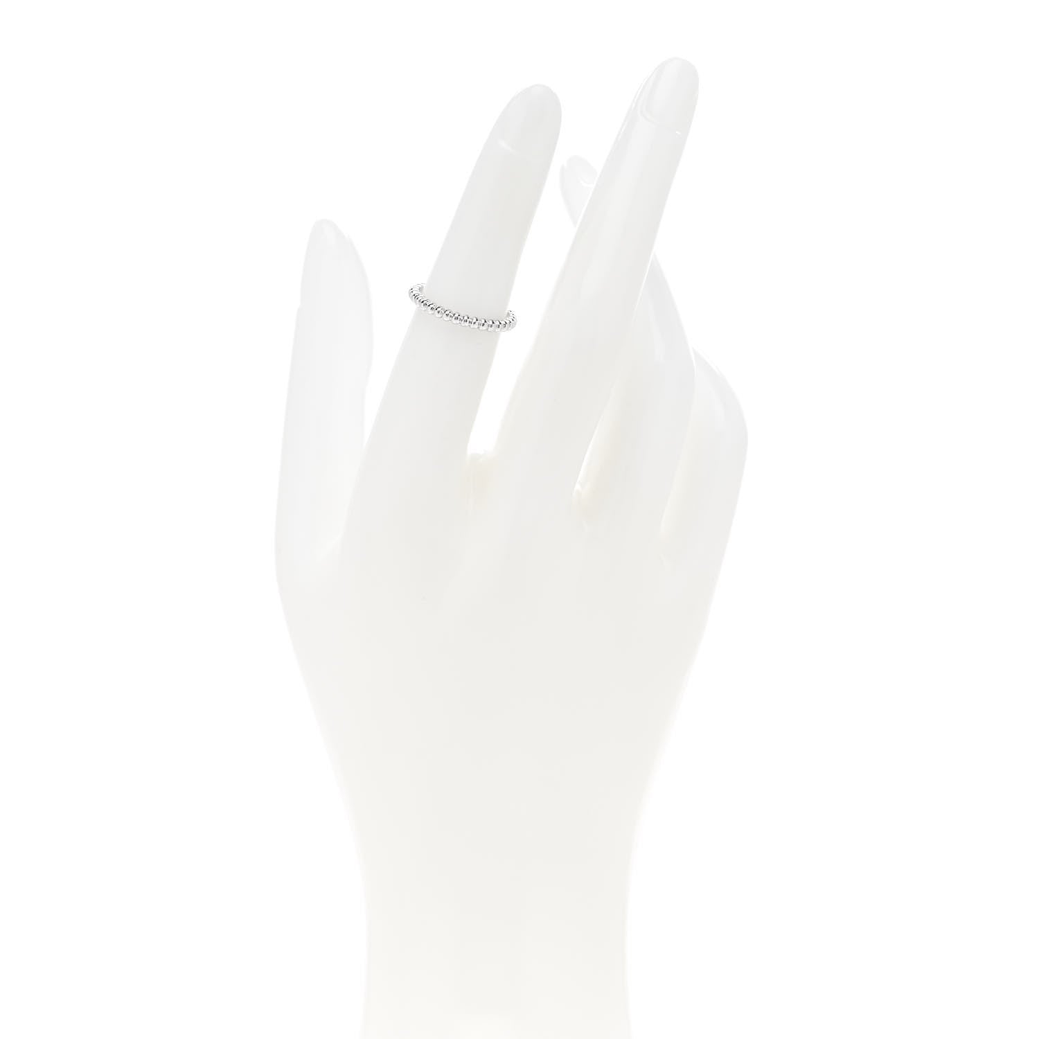 Van Cleef & Arpels 18K White Gold Small Perlee Ring 49 5 2 of 5
