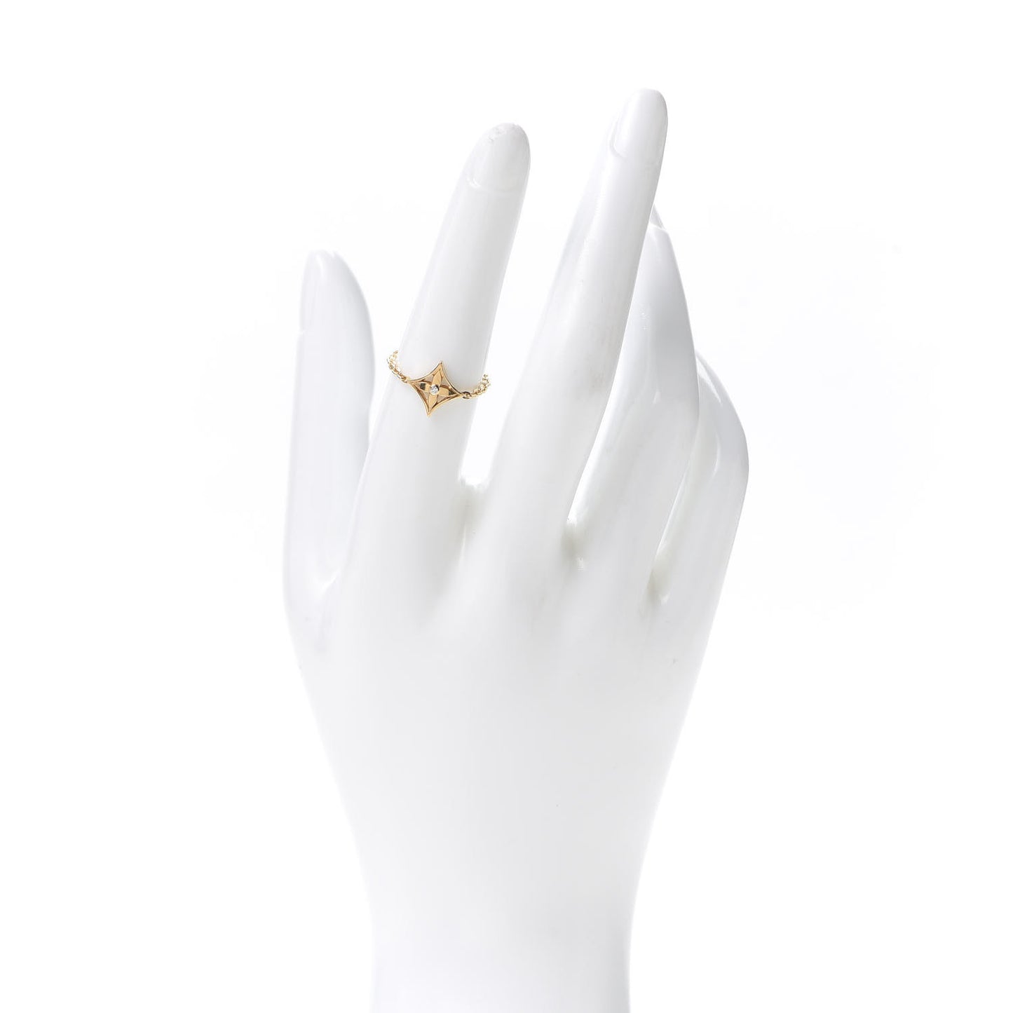 18K Yellow Gold Diamond Idylle Blossom Chain Ring 51 5.75