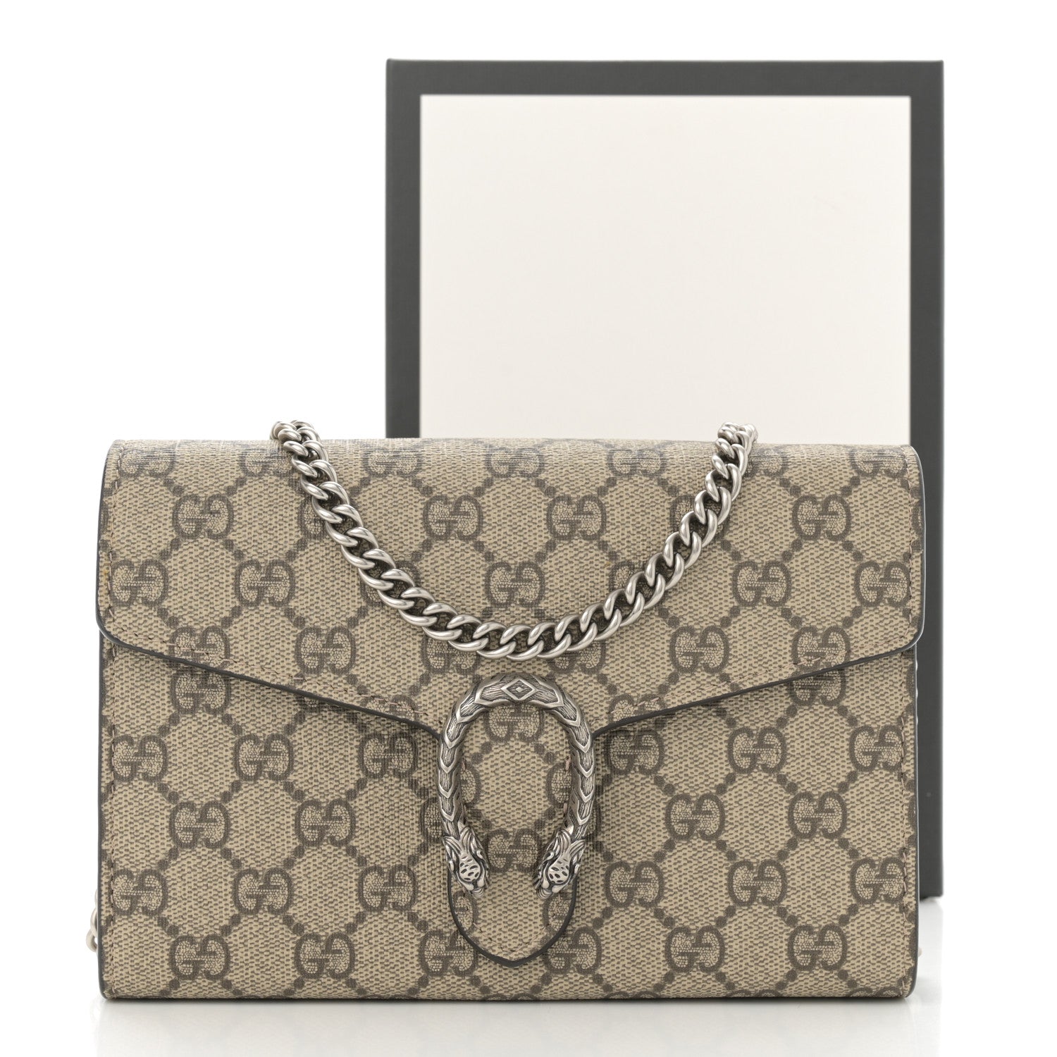 Gucci GG Supreme Monogram Mini Dionysus Chain Wallet Beige Taupe 14 of 14