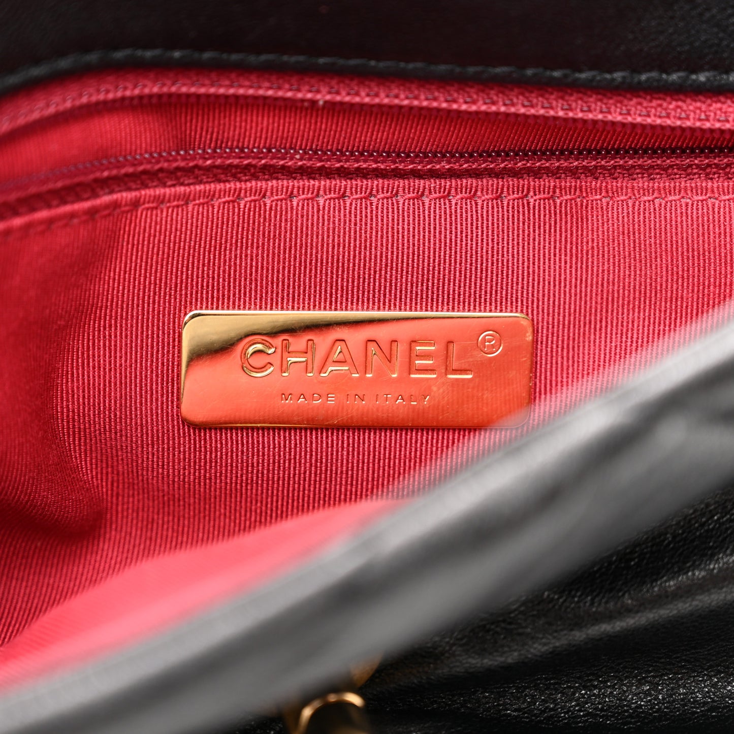Shiny Goatskin Quilted Medium Chanel 19 Flap Black