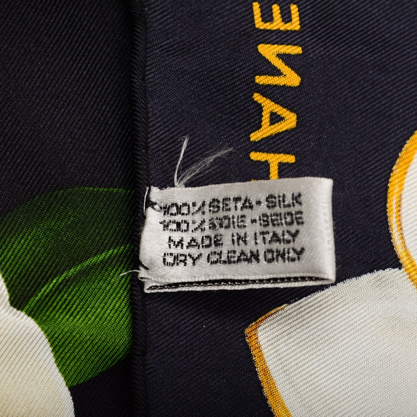 Silk Camellia Flower Square Scarf Navy