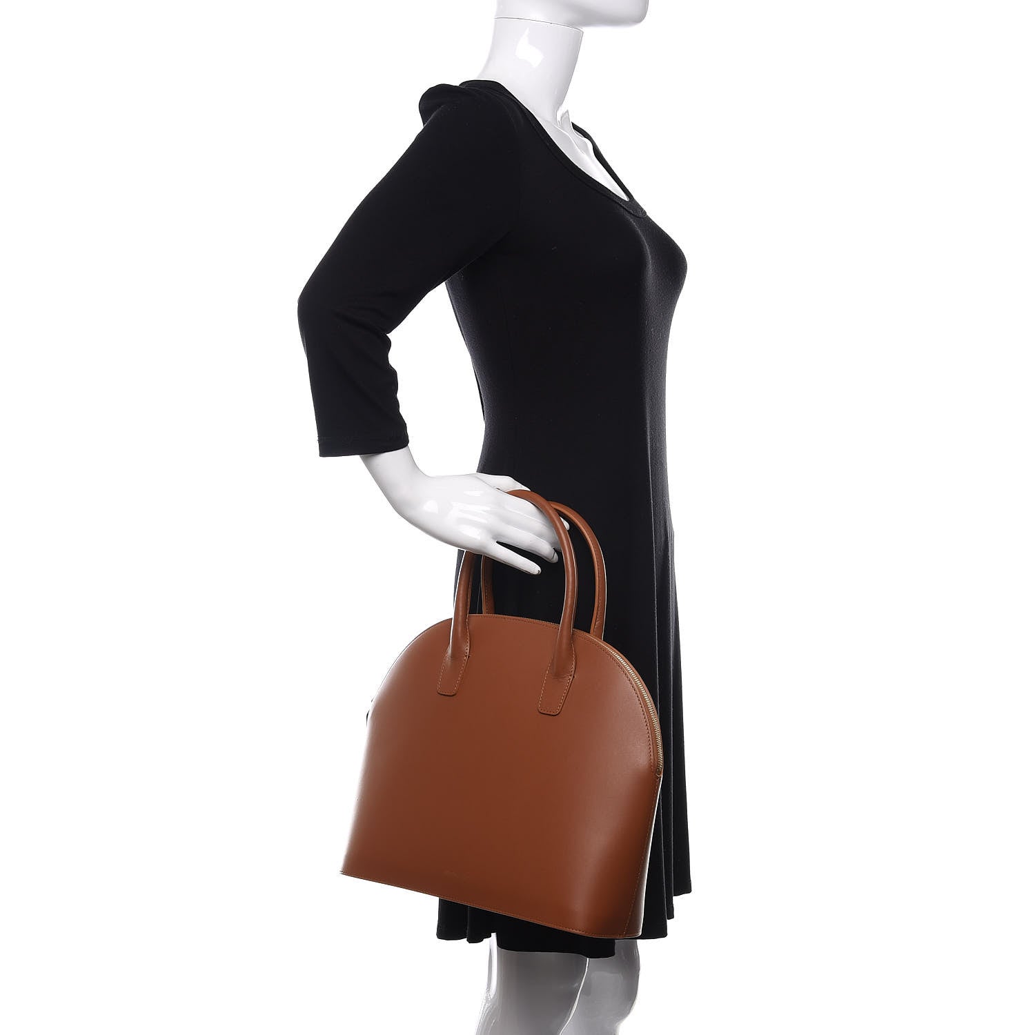 Mansur Gavriel Calfskin Top Handle Rounded Bag Saddle 2 of 11