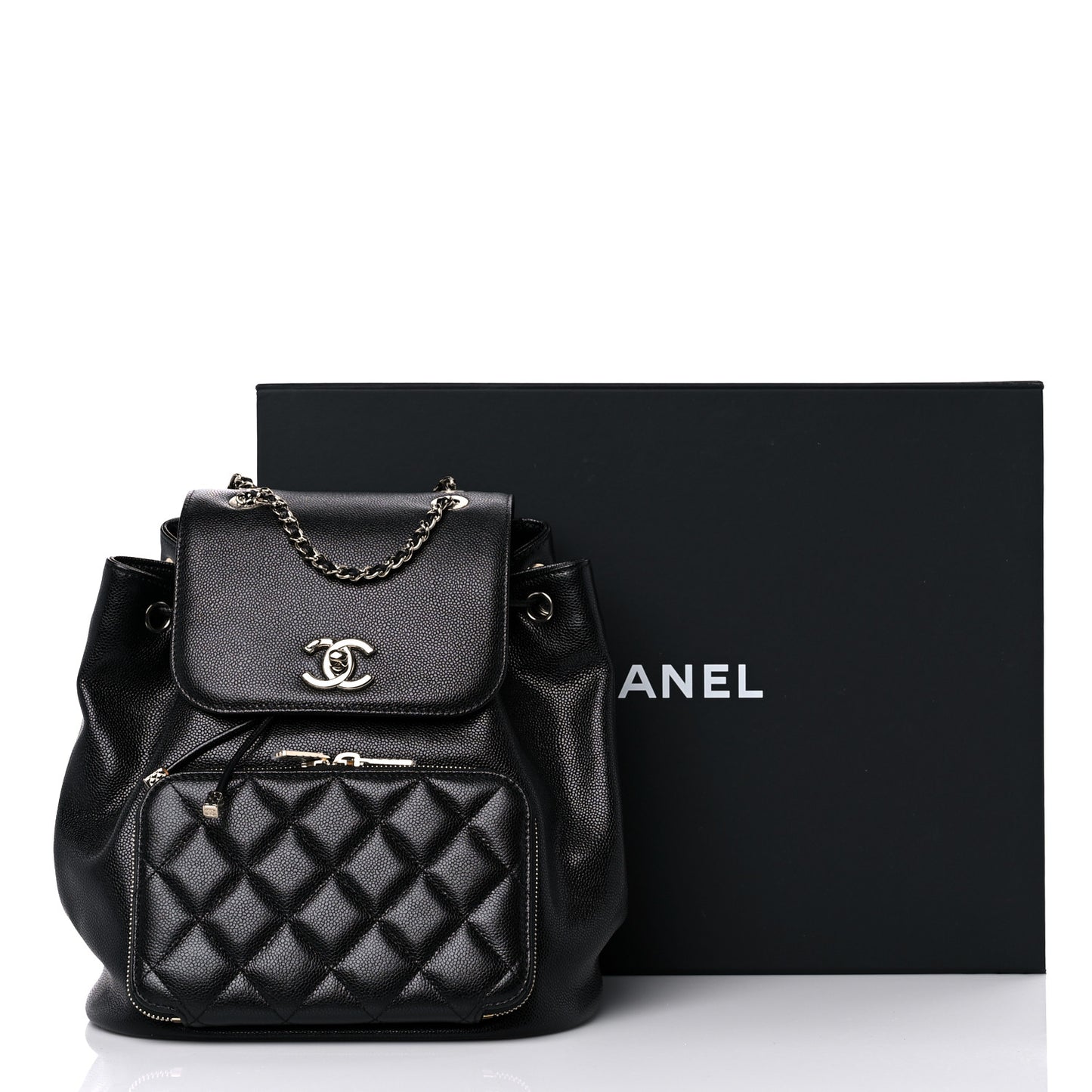 Caviar Quilted Business Affinity Backpack Black