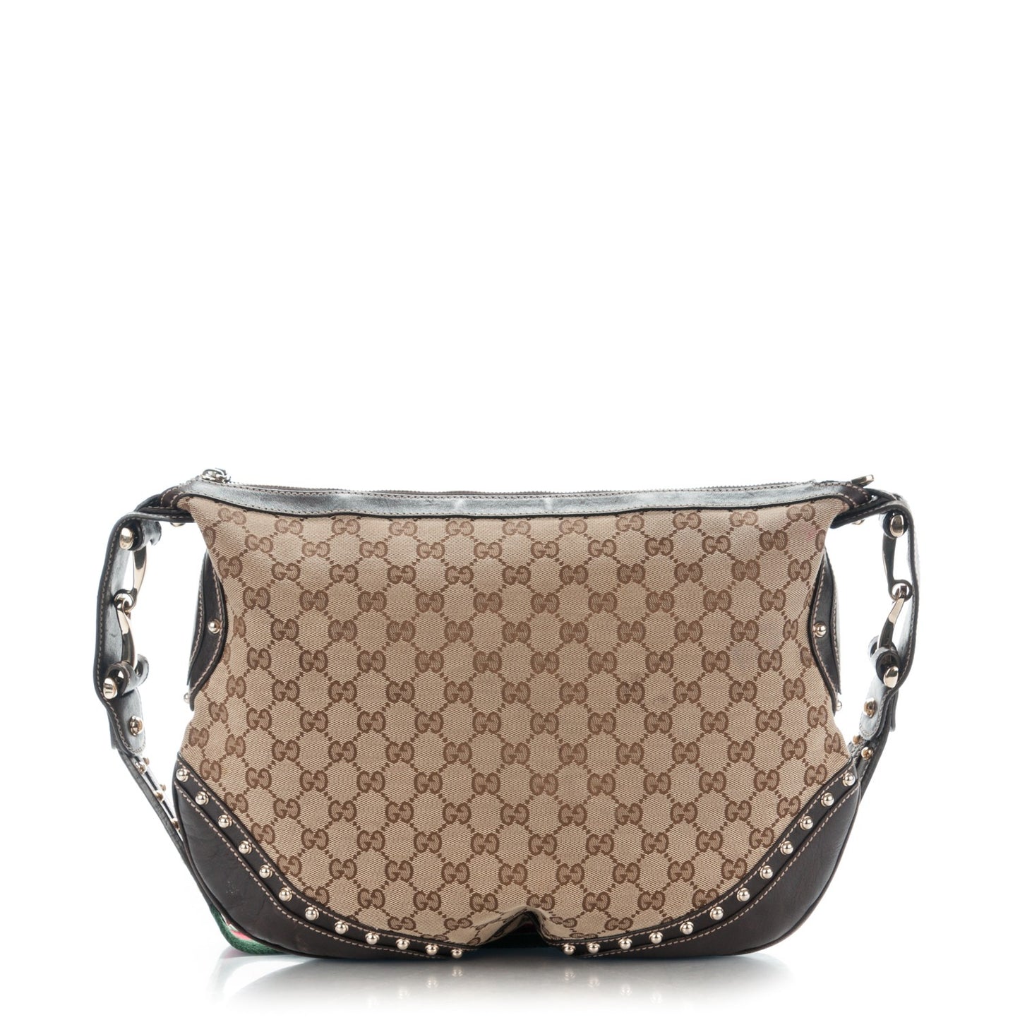 Monogram Pelham Studded Shoulder Bag Dark Brown