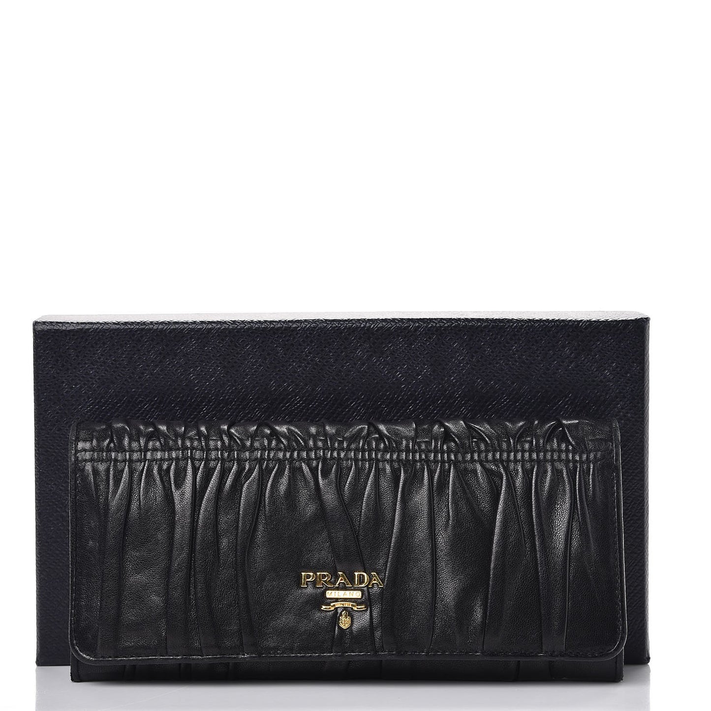 Nappa Gaufre Continental Wallet Nero Black