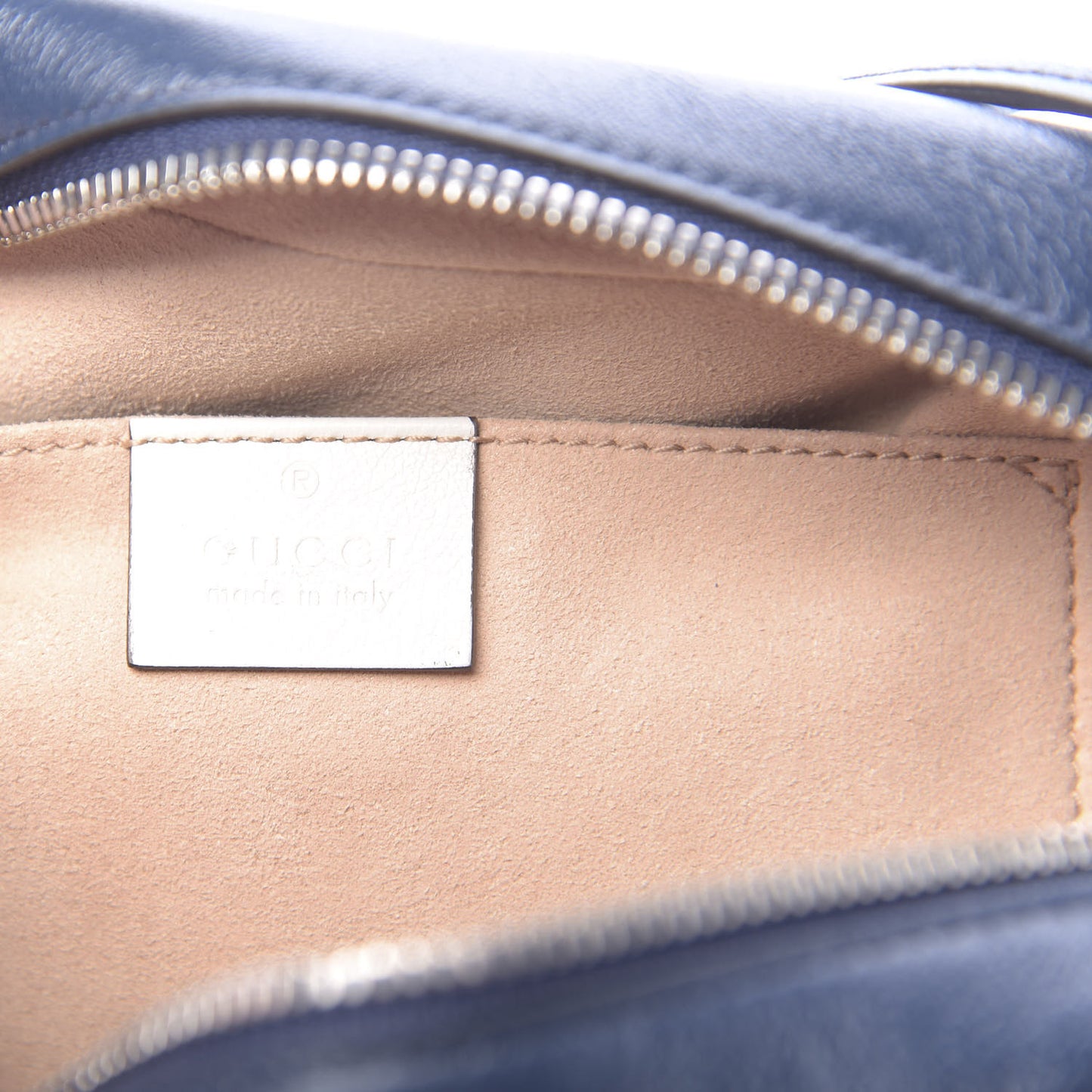 Vintage Effect Calfskin Matelasse Diagonal Small Torchon GG Marmont Chain Shoulder Bag Blue Agata Mystic White