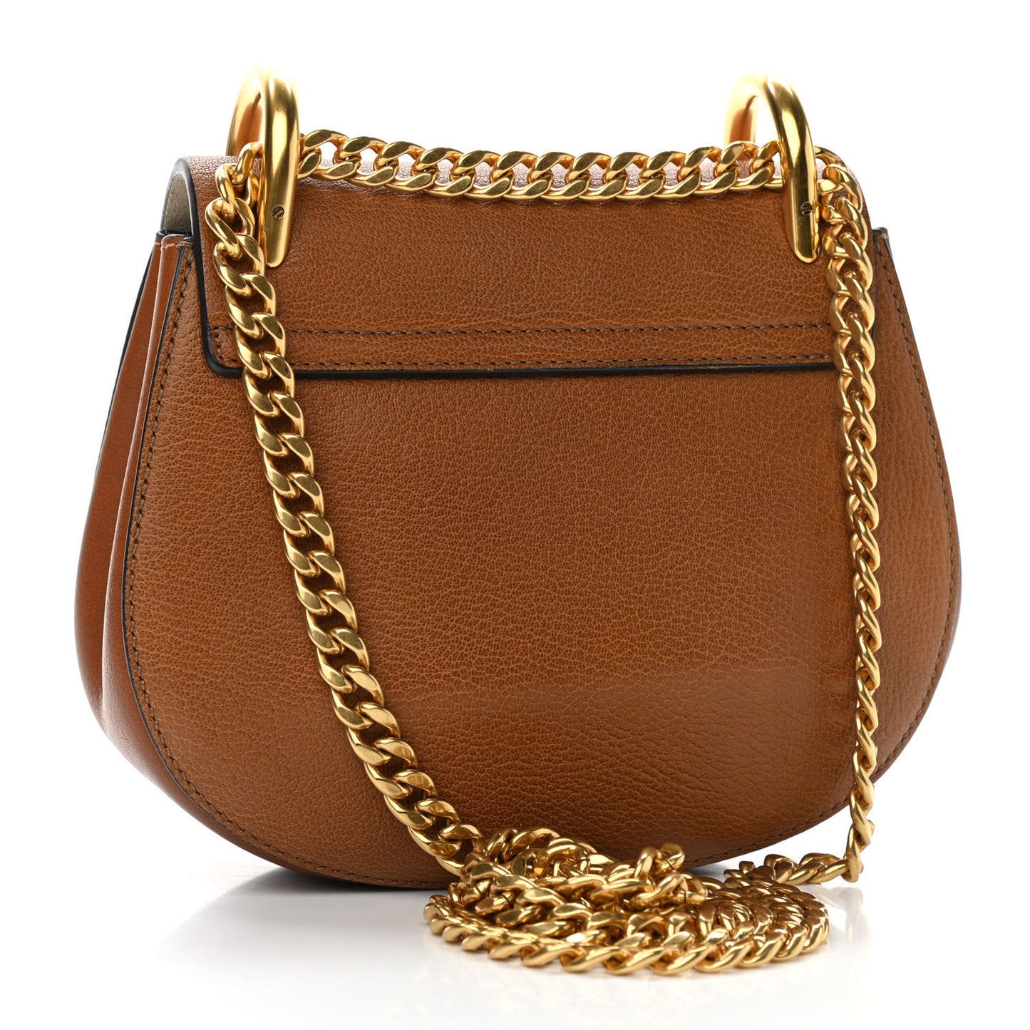 Grained Lambskin Mini Drew Shoulder Bag Caramel