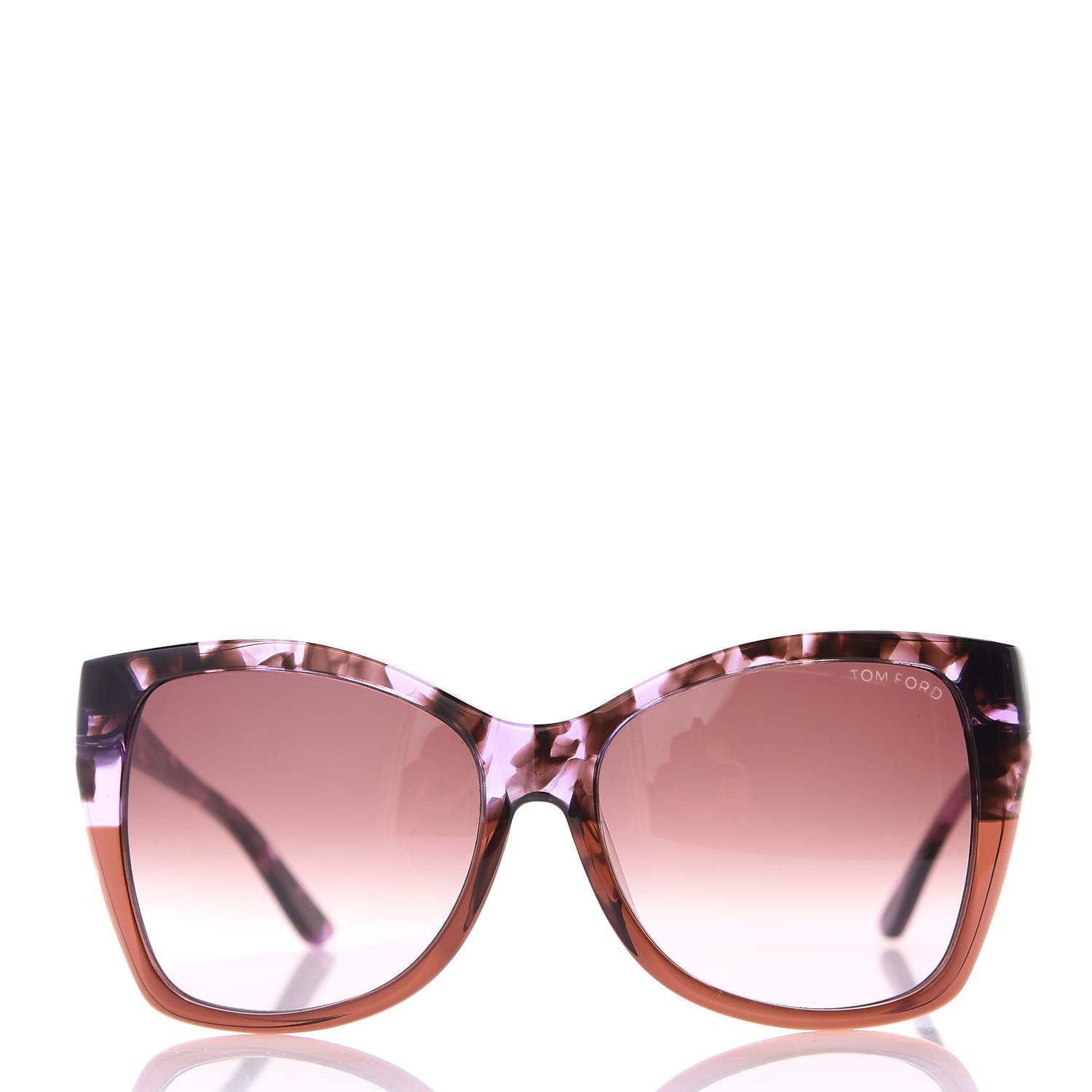Tom Ford Carli Oversize Square Cateye Sunglasses TF295 Havana Purple 3 of 8