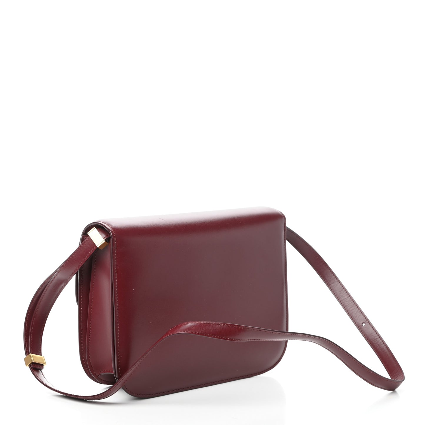Box Calfskin Medium Classic Box Flap Bag Burgundy