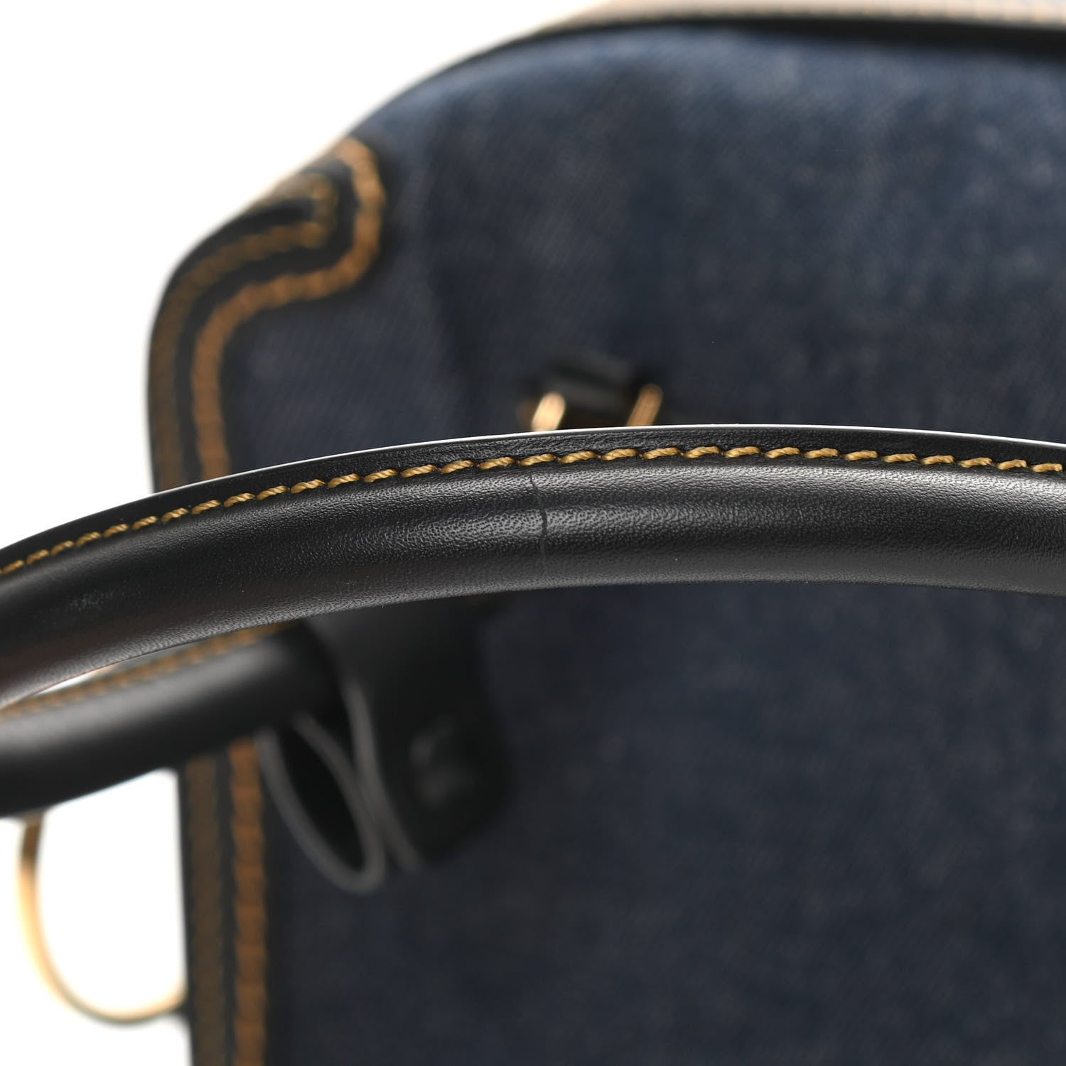 Delvaux Denim Calfskin Cool Box MM Blue Black 12 of 13