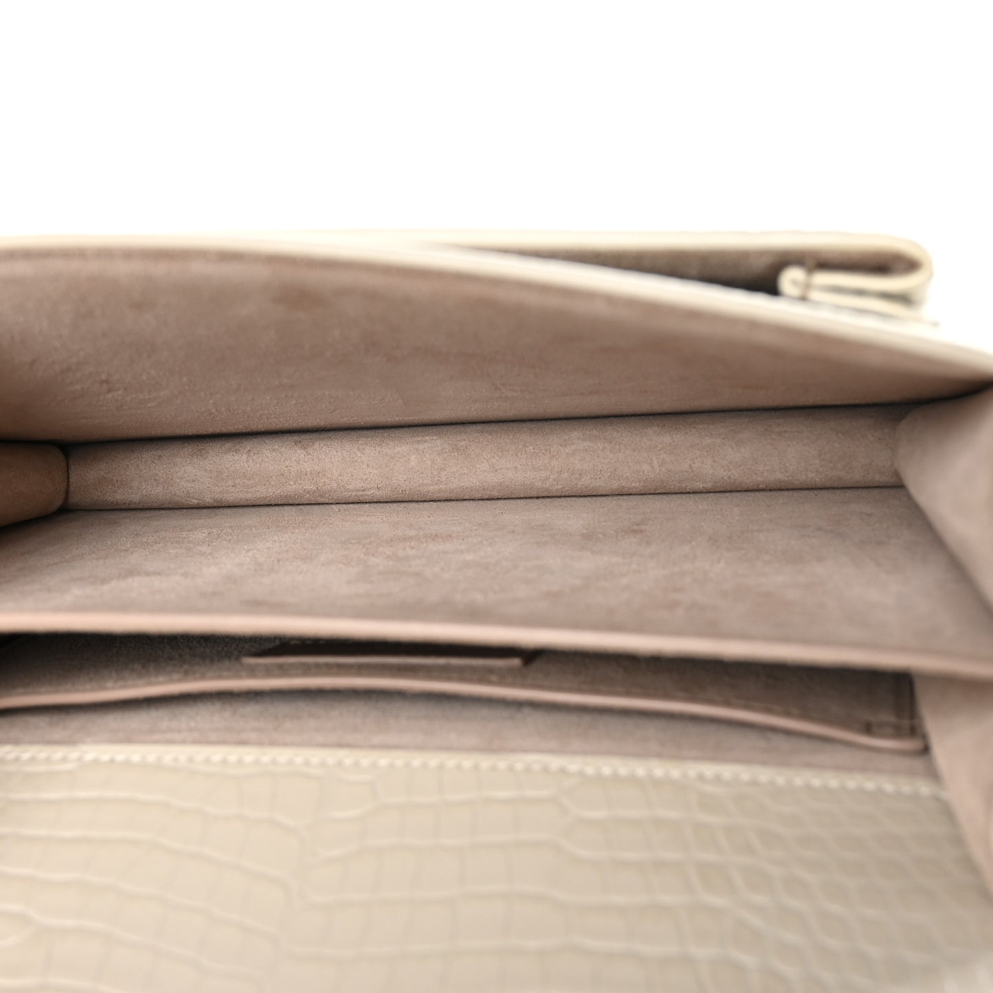 Calfskin Crocodile Embossed Medium Monogram Sunset Blanc Vintage