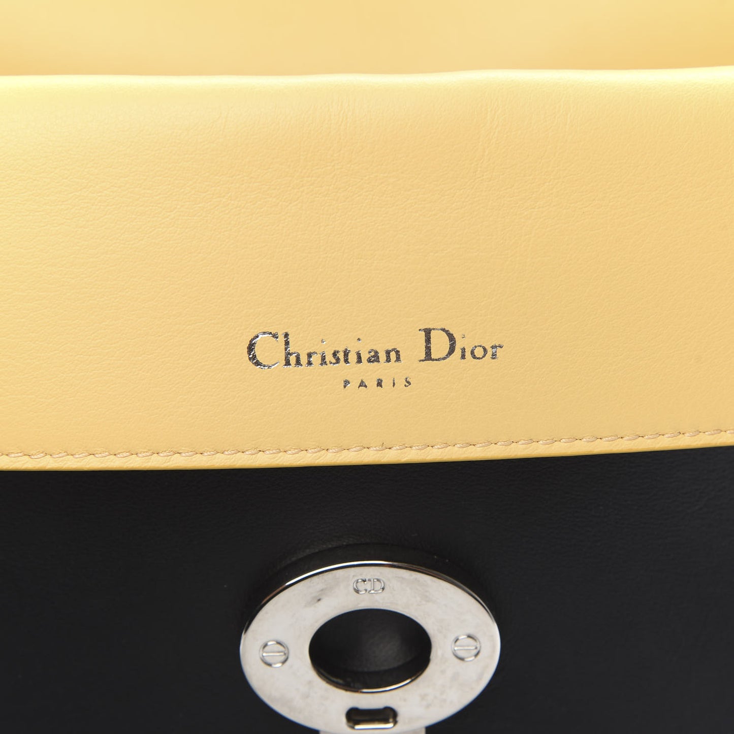 Smooth Calfskin Small Tri-Color Be Dior Flap Black Grey Yellow