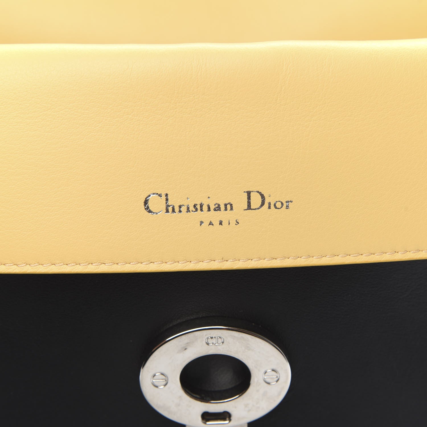 Christian Dior Smooth Calfskin Small Tri-Color Be Dior Flap Black Grey Yellow 7 of 11