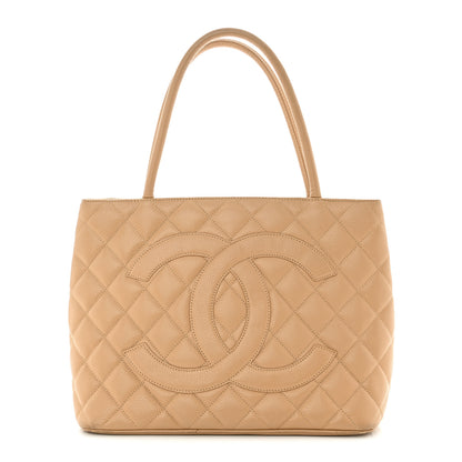 Chanel Caviar Quilted Medallion Tote Beige 1 of 10
