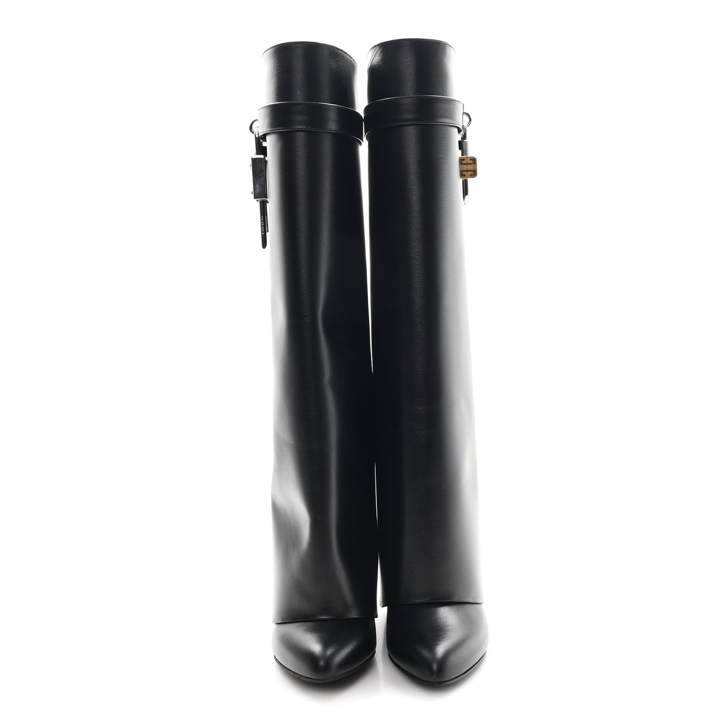 Calfskin Shark Lock Pant Boots 37 Black