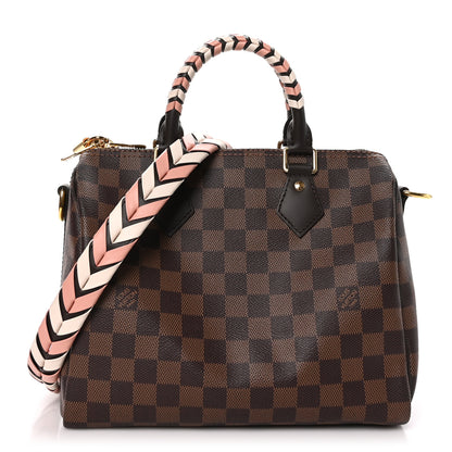 Louis Vuitton Damier Ebene Braided Speedy Bandouliere 25 Pink 1 of 11