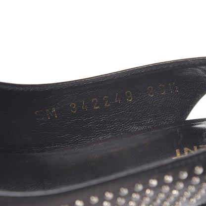 Saint Laurent Calfskin Studded Paris 105 Slingback Pumps 38.5 Black 11 of 12