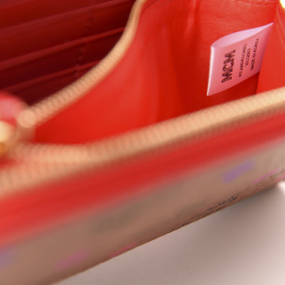 MCM Skyoptic Visetos Zip Around Wallet Cognac Red 7 of 8