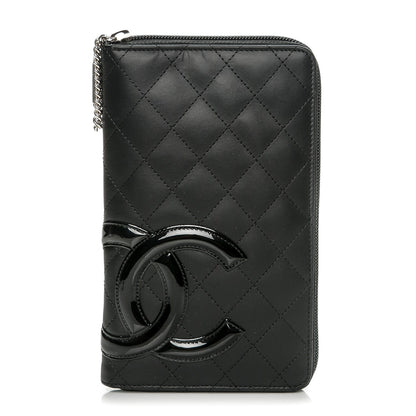 Chanel Calfskin Cambon Zip Around Organizer Wallet Black 1 of 8