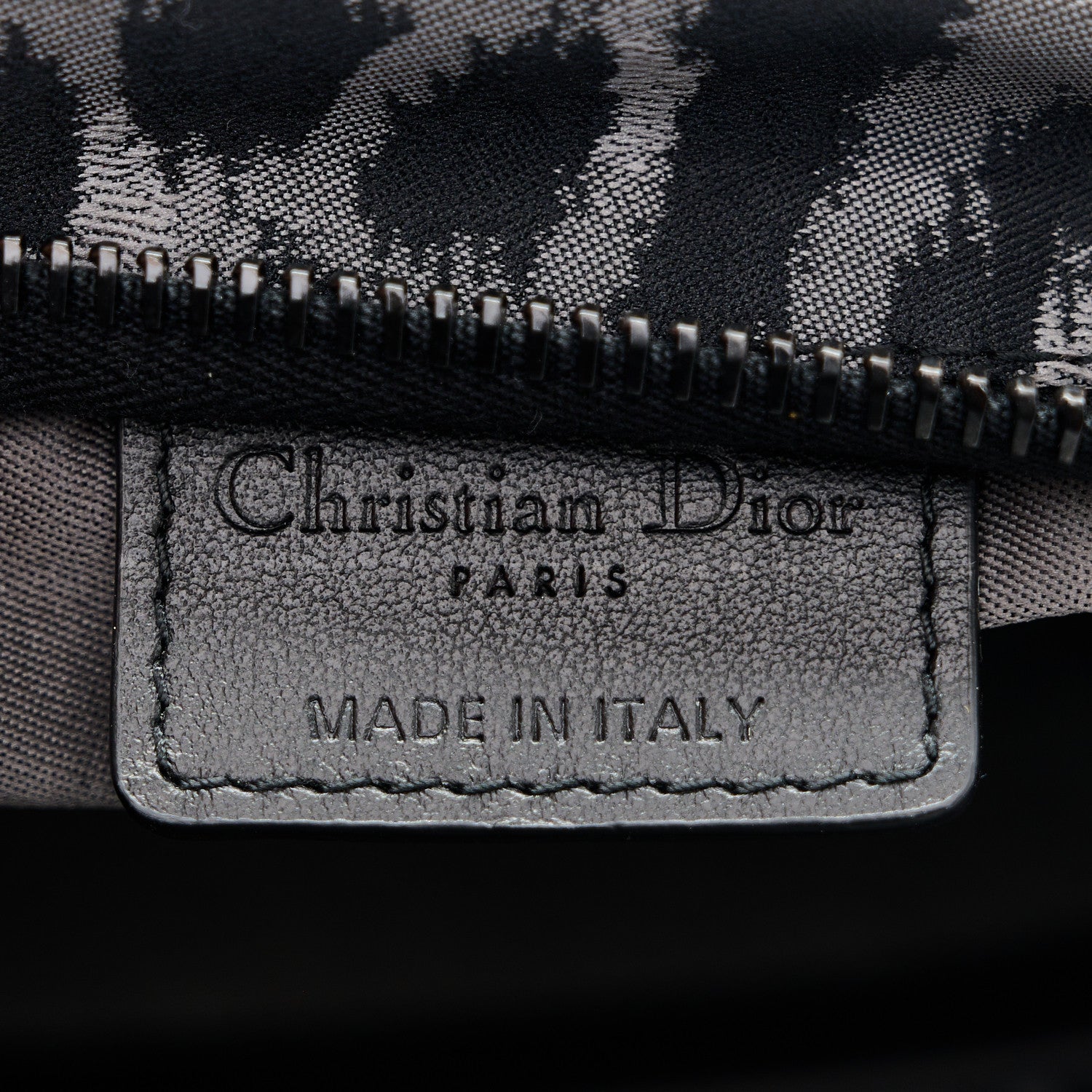 Christian Dior Canvas Embroidered Mizza Diortravel Zipped Pouch Black Grey 6 of 7